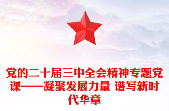 黨的二十屆三中全會精神專題黨課——凝聚發展力量 譜寫新時代華章范文