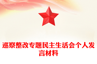巡察整改專題民主生活會(huì)個(gè)人發(fā)言材料下載