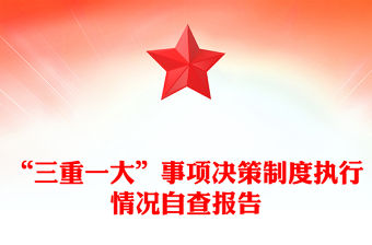 “三重一大”事項決策制度執(zhí)行情況自查報告范文