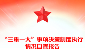“三重一大”事項(xiàng)決策制度執(zhí)行情況自查報(bào)告范文