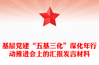 基層黨建“五基三化”深化年行動(dòng)推進(jìn)會(huì)上的匯報(bào)范文發(fā)言材料