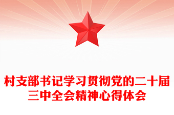 村支部書記學習貫徹黨的二十屆三中全會精神心得體會范文