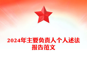 2024年主要負責人個人述法報告精選范文