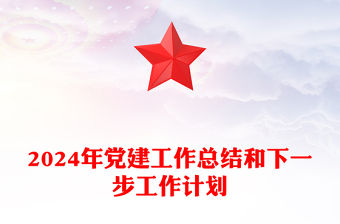 2024年黨建工作總結范文和下一步工作計劃