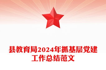 縣教育局2024年抓基層黨建工作總結精選范文