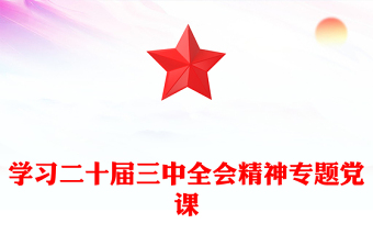 學習二十屆三中全會精神專題黨課范文