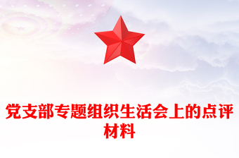 黨支部專題組織生活會上的點評材料下載