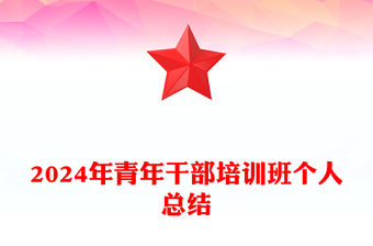 2024年青年干部培訓班個人總結范文
