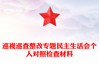 巡視巡查整改專題民主生活會個人對照檢查材料下載