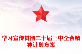 學(xué)習(xí)宣傳貫徹二十屆三中全會(huì)精神計(jì)劃記錄范本