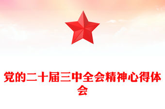黨的二十屆三中全會精神心得體會范文