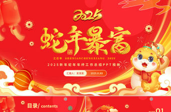 2025新年蛇年年終工作總結(jié)PPT模板下載