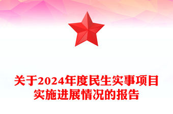 關于2024年度民生實事項目實施進展情況的報告范文