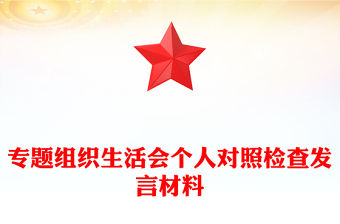 專題組織生活會個人對照檢查發言材料下載