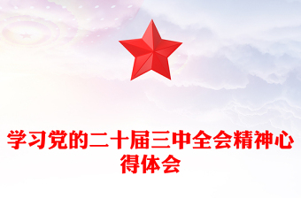 學(xué)習(xí)黨的二十屆三中全會(huì)精神心得體會(huì)范文