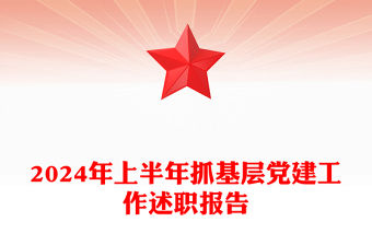 2024年上半年抓基層黨建工作述職報告范文