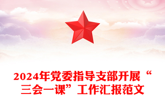 2024年黨委指導(dǎo)支部開展“三會一課”工作匯報精選范文