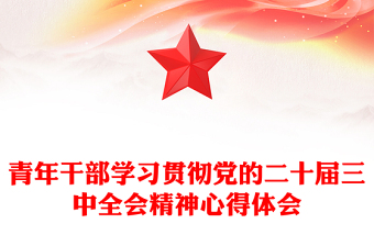 青年干部學(xué)習(xí)貫徹黨的二十屆三中全會(huì)精神心得體會(huì)范文