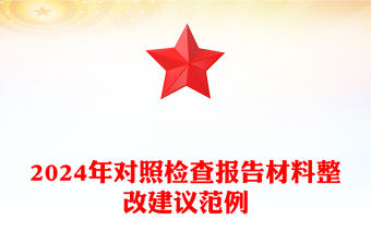2024年對(duì)照檢查報(bào)告材料整改建議精選范例