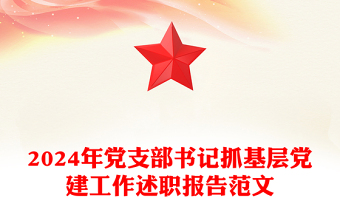 2024年黨支部書記抓基層黨建工作述職報告精選范文