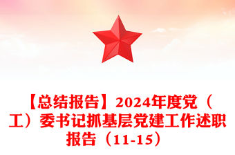 【總結范文報告范文】2024年度黨（工）委書記抓基層黨建工作述職報告范文（11-15）