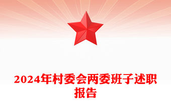 2024年村委會兩委班子述職報告范文