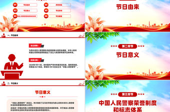 2025中國人民警察節PPT藍色精美110宣傳日知識宣講課件