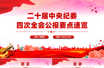二十屆中央紀委四次全會公報要點速覽PPT微黨課