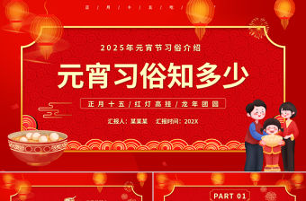 元宵習俗知多少PPT卡通元宵節課件