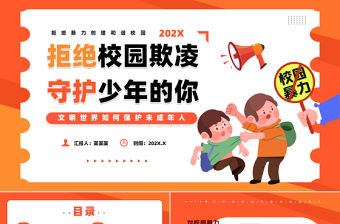 創意風拒絕校園欺凌守護少年的你PPT下載