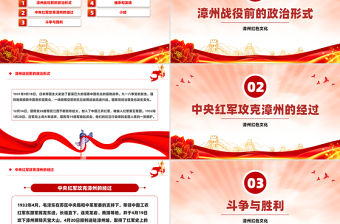 漳州紅色文化PPT紅色精美黨史學習黨課課件