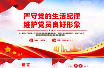 嚴守黨的生活紀律維護黨員良好形象PPT黨員學習教育課件