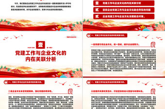 2025黨建與企業文化融合雙向促進高質量發展PPT紅色簡潔企業黨課課件