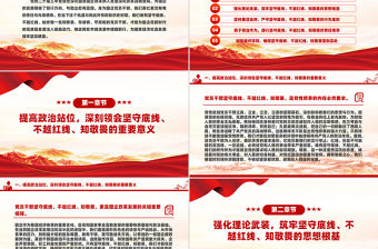 堅守底線不越紅線PPT紅色精美做一名知敬畏的國企黨員干部黨課課件