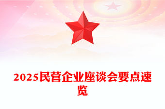 2025民營企業座談會要點速覽PPT促進民營經濟發展專題課件(講稿)