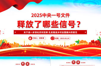 2025中央一號(hào)文件釋放了哪些新信號(hào)PPT黨課課件
