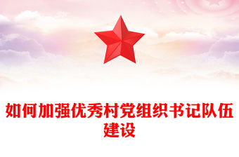 如何加強優秀村黨組織書記隊伍建設PPT農村基層黨組織建設黨課(講稿)