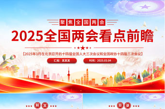 2025兩會知識帖及兩會看點前瞻PPT課件下載