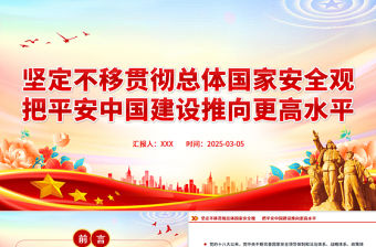 堅定不移貫徹總體國家安全觀PPT精美大氣平安中國建設(shè)黨課課件