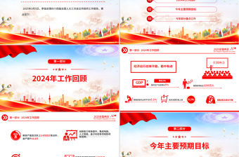 2025政府工作報告極簡版PPT簡潔風全國兩會精神要點學習課件