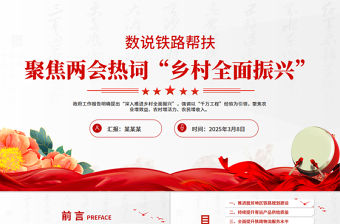 聚焦兩會(huì)熱詞“鄉(xiāng)村全面振興”PPT精美風(fēng)數(shù)說鐵路幫扶黨課