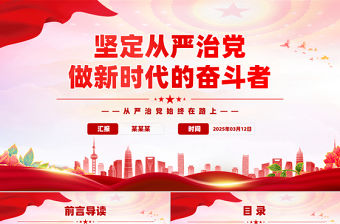 堅定從嚴治黨做新時代的奮斗者PPT2025黨性作風專題黨課