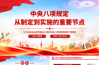 中央八項規定從制定到實施的重要節點PPT黨課課件