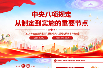 中央八項(xiàng)規(guī)定從制定到實(shí)施的重要節(jié)點(diǎn)PPT黨課課件