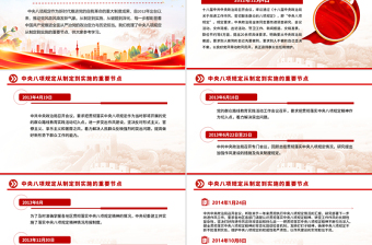 中央八項(xiàng)規(guī)定從制定到實(shí)施的重要節(jié)點(diǎn)PPT黨課課件