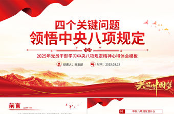 四個關鍵問題領悟中央八項規定PPT簡潔大氣2025主題教育心得體會課件
