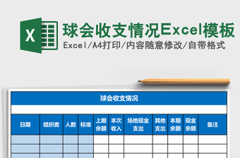 球會收支情況Excel模板