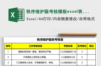 秩序維護服考核模板excel表格模板