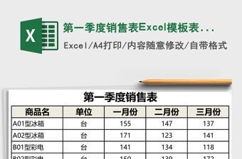 第一季度銷售表Excel模板表格