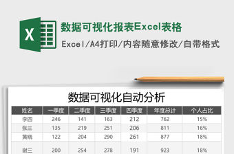 數據可視化報表Excel表格